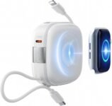 charmast 10000mAh Magnetic Portable Charger, 20W Wireless Power Bank Fast Charging, Travel Battery Pack with Built-in Cables for Apple Watch Ultra/11/10/9/8/7/6/SE and iPhone 17/16/15/14/13/12