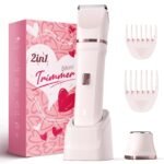 Bikini Trimmer for Women - Painless Electric Razors for Silk Skin,Cordless Body Shaver for Trip,Replaceable Lady Facial Razor, IPX7 Waterproof&Easy Cleaning, Ceramic Blade, Gifts for Her