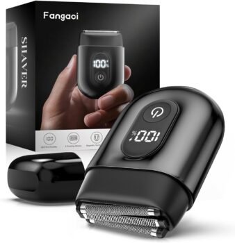 Electric Foil Shavers for Men: Mini Electric Razor with Big LED Display & 3 Floating Blades - IPX7 Waterproof Wet Dry Face Razor, USB Type C Valentine's Day Gifts