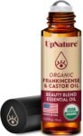 UpNature Beauty Castor Oil Roll On Eye Roller - 100% Organic Frankincense and Castor Oil for Face, Dark Circles, Fine Lines, Under Eyes and Skin