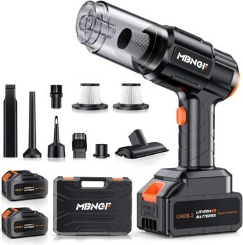 Car Vacuum Portable Cordless,35000PA High Power Suction & Blower, Handheld Vacuum Cleaner for Car, Home, Desktop, Keyboard,Birthday Gifts for Men Dad Husband(Midnight Black) Visit the MBNGF Store