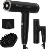 Plasma Ionic Hair Dryer with Diffuser – Foldable Travel-Friendly