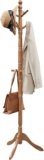 Solid Wood Coat Rack Stand 10 Hook Entryway Organizer