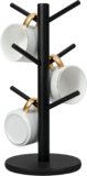 Coffee Mug Holder Tree – 6-Hook Cup Organizer (Black)