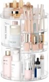 360° Rotating Makeup Organizer with Adjustable Layers