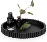 Modern Oval Concrete Tray – Black Decorative Centerpiece