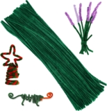 100-Piece Green Pipe Cleaner Set for DIY Crafts, Decorations & Creative Projects