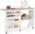 Folding Sewing & Craft Table with Storage Shelves, Wheels & Compact Workspace Design