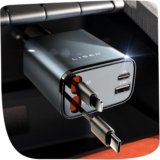 LISEN Retractable Car Charger – USB-C Fast Charging