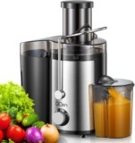 Qcen 800W Centrifugal Juicer Machine Wide Mouth Stainless Steel Juice Extractor