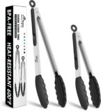 HOTEC Premium Stainless Steel Kitchen Tongs – Set of 2
