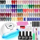JODSONE Gel Nail Polish Kit with UV Lamp – 32 Colors