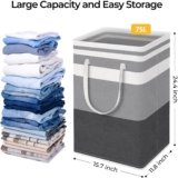 HomeHacks 2-Pack 75L Collapsible Laundry Basket Waterproof Clothes Hamper