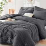 HYMOKEGE Queen Comforter Set – 7-Piece Luxury Bedding Set