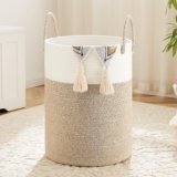60L Woven Cotton Rope Laundry Basket & Storage Hamper