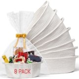 8-Pack Small Woven Gift Baskets with Handles & DIY Accessories
