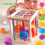 Montessori Sensory Sorting Blocks Toy – Colorful Educational Learning Toy for Babies 18 Months and Up