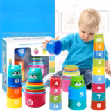 Kids Brain Response Battle Cup Game – Hand Speed Stack and Fold Competitive Early Education Toy