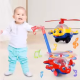 Baby Push Along Walker Toy – Toddler Hand Push Plane and Car Walking Toy for Boys and Girls