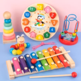 Montessori 3D Wooden Puzzle Toys – Early Learning Educational Wooden Games for Baby and Kids